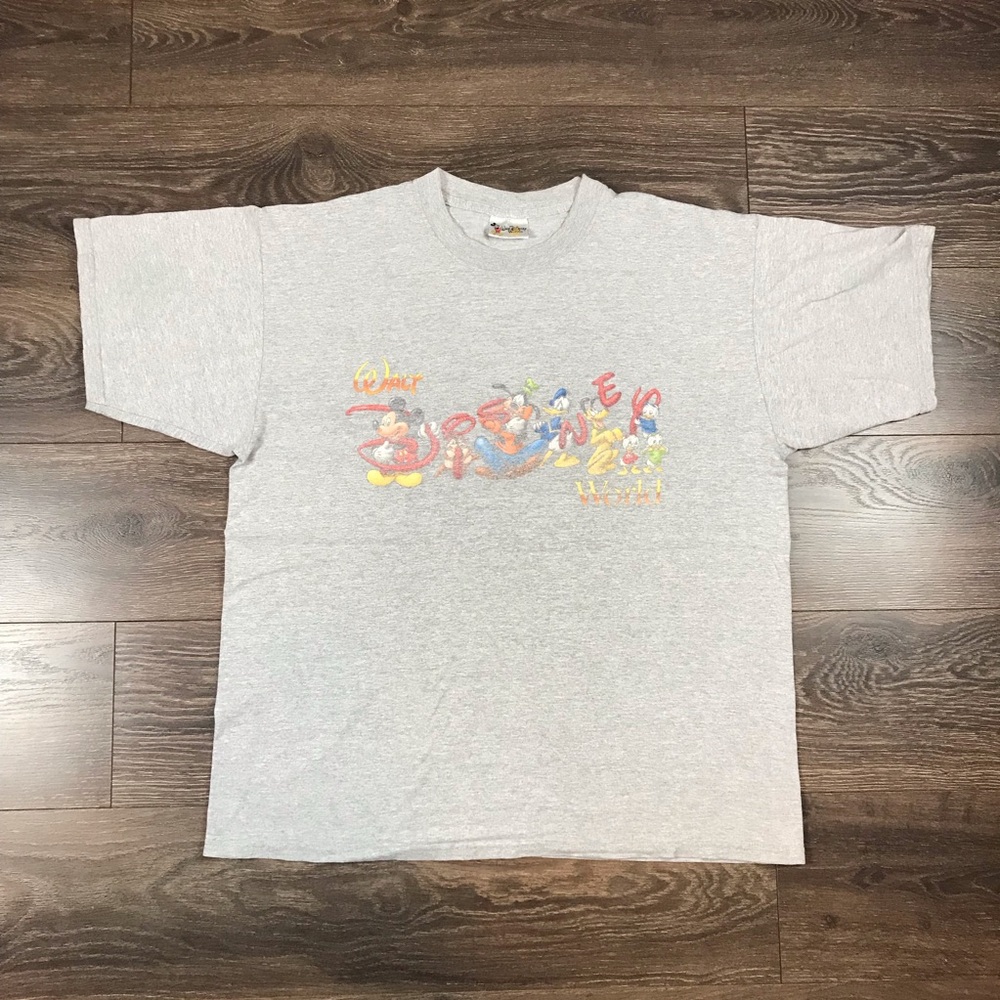 Walt Disney World Men’s Vintage 2000’s Mickey Mouse & Friends Gray T-Shirt Sz XL